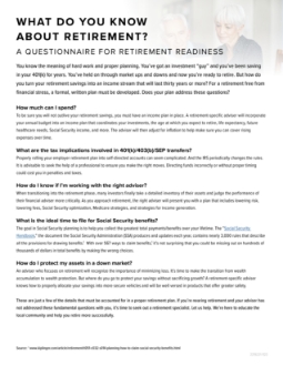 What Do You Know about Retirement cover